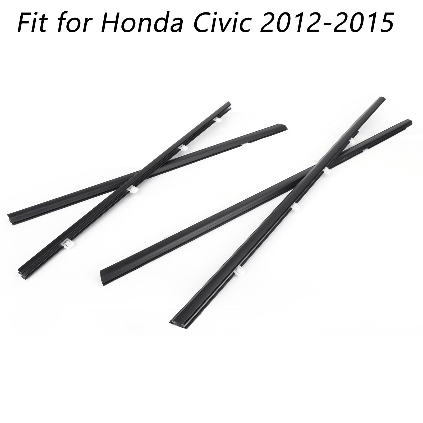 2012-2015 Honda Civic 4pcs Car Weatherstrip Window Moulding Trim Seal Belt A01,72910TROA01