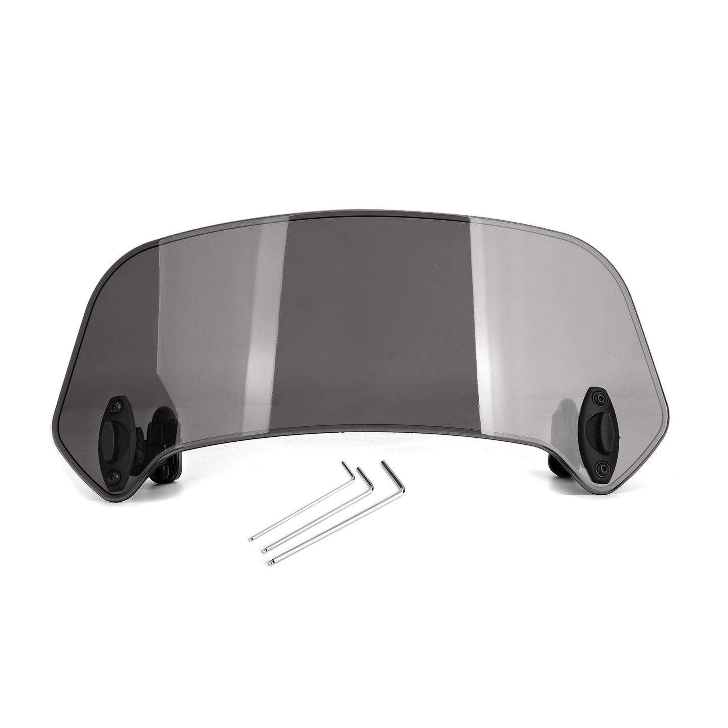 Universal Motorcycle Clip On Wind Deflector Screen Windshield Windscreen Gray