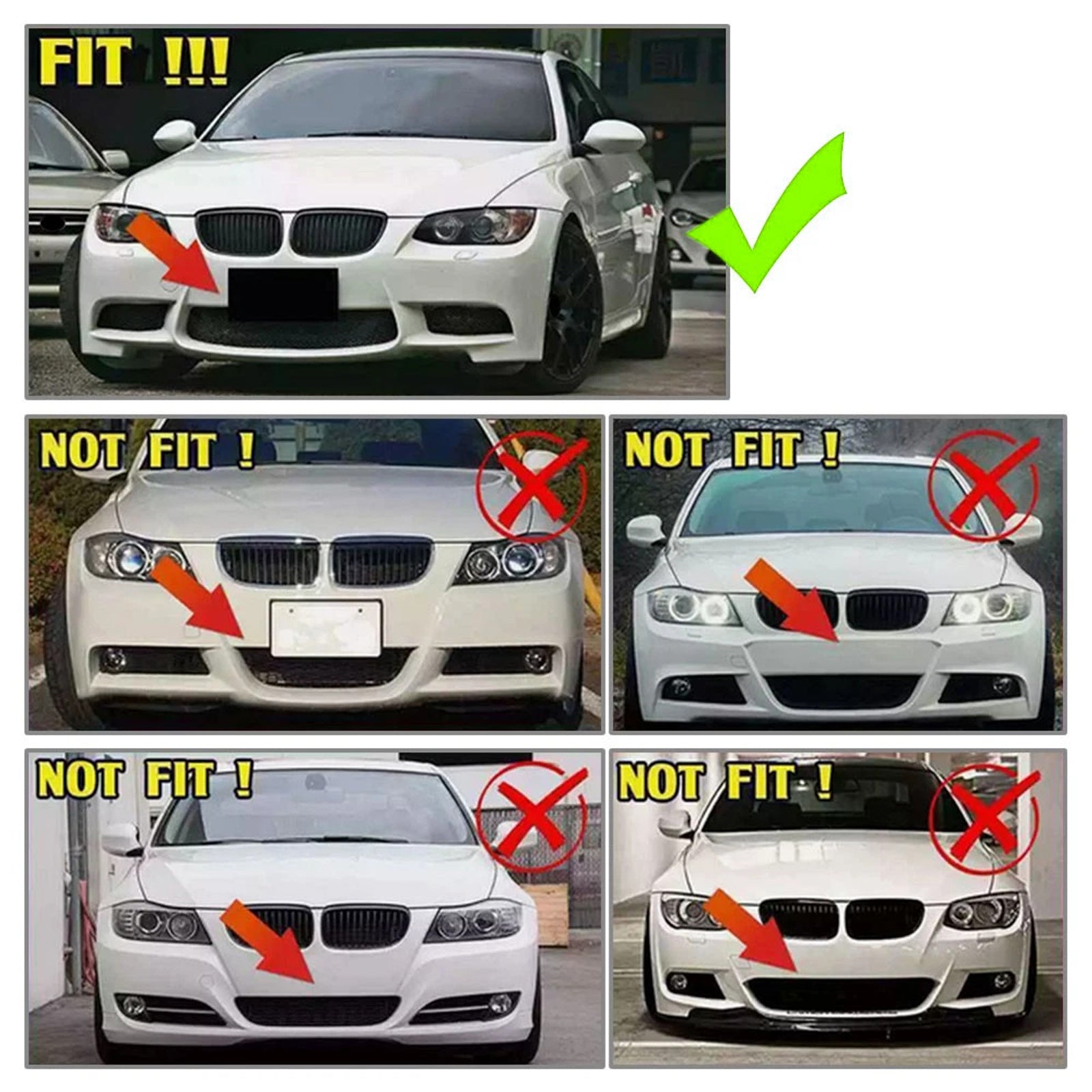 Front Bumper Lower Grille For BMW 3 Series E90 E92 E93 M3 Style 2009-2011