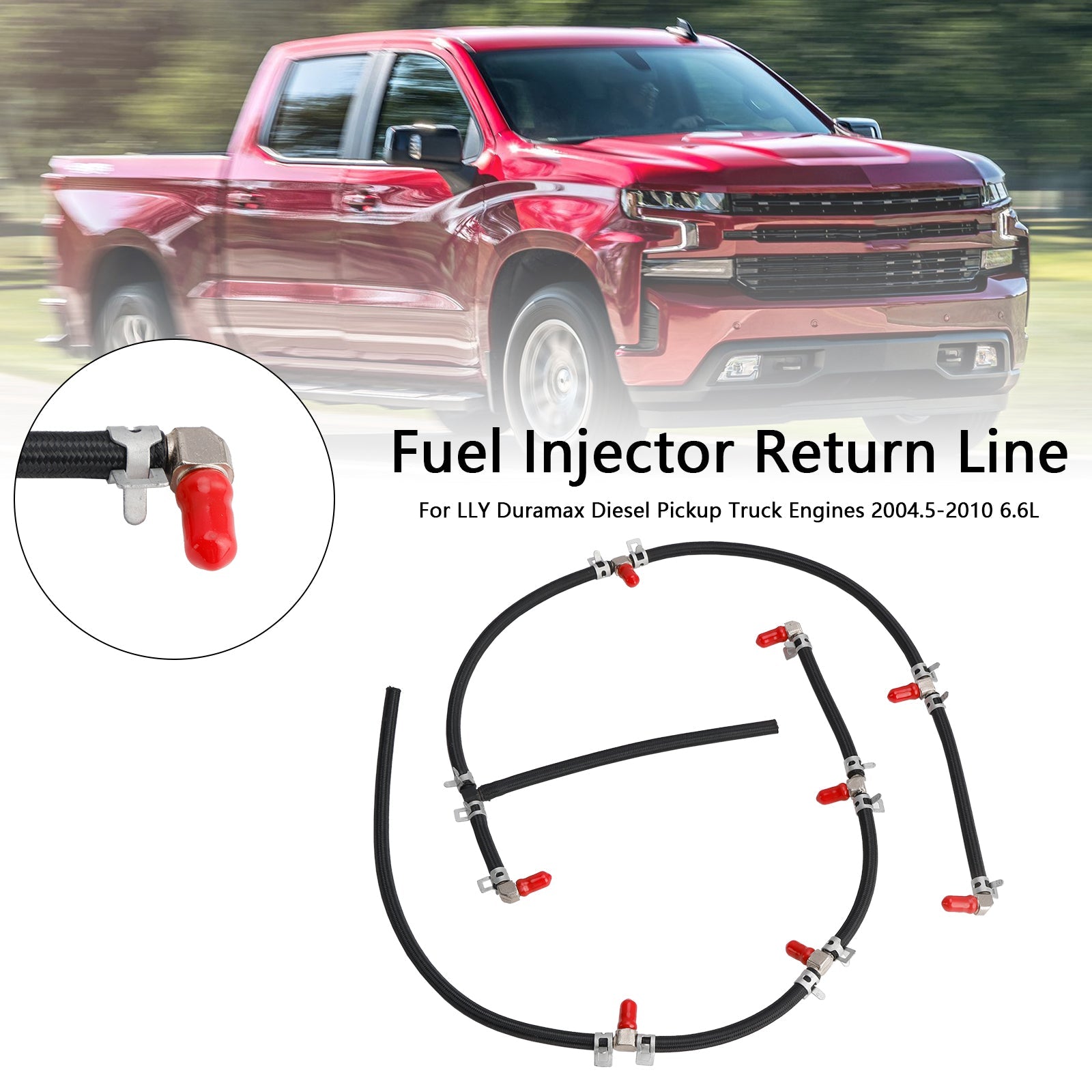 2004-2010 Duramax 6.6L Diesel Truck Engines Fuel Injector Return Line Kit