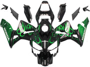 2003-2004 Honda CBR 600 RR Black & Green Flame Racing Fairings Generic