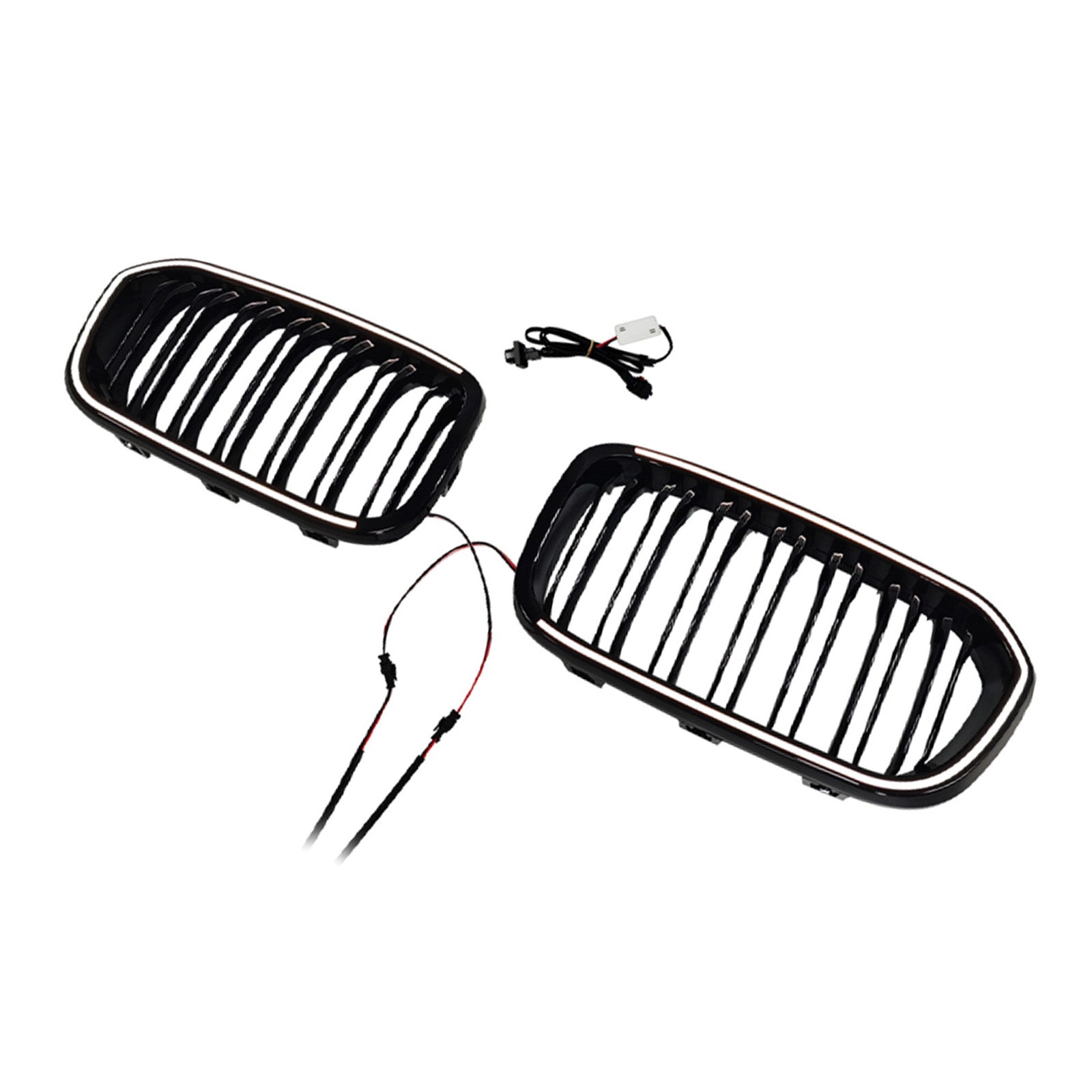 2015-2017 Fit BMW 1 Series F20 F21 Double Line Front Kidney Grill Grille Black