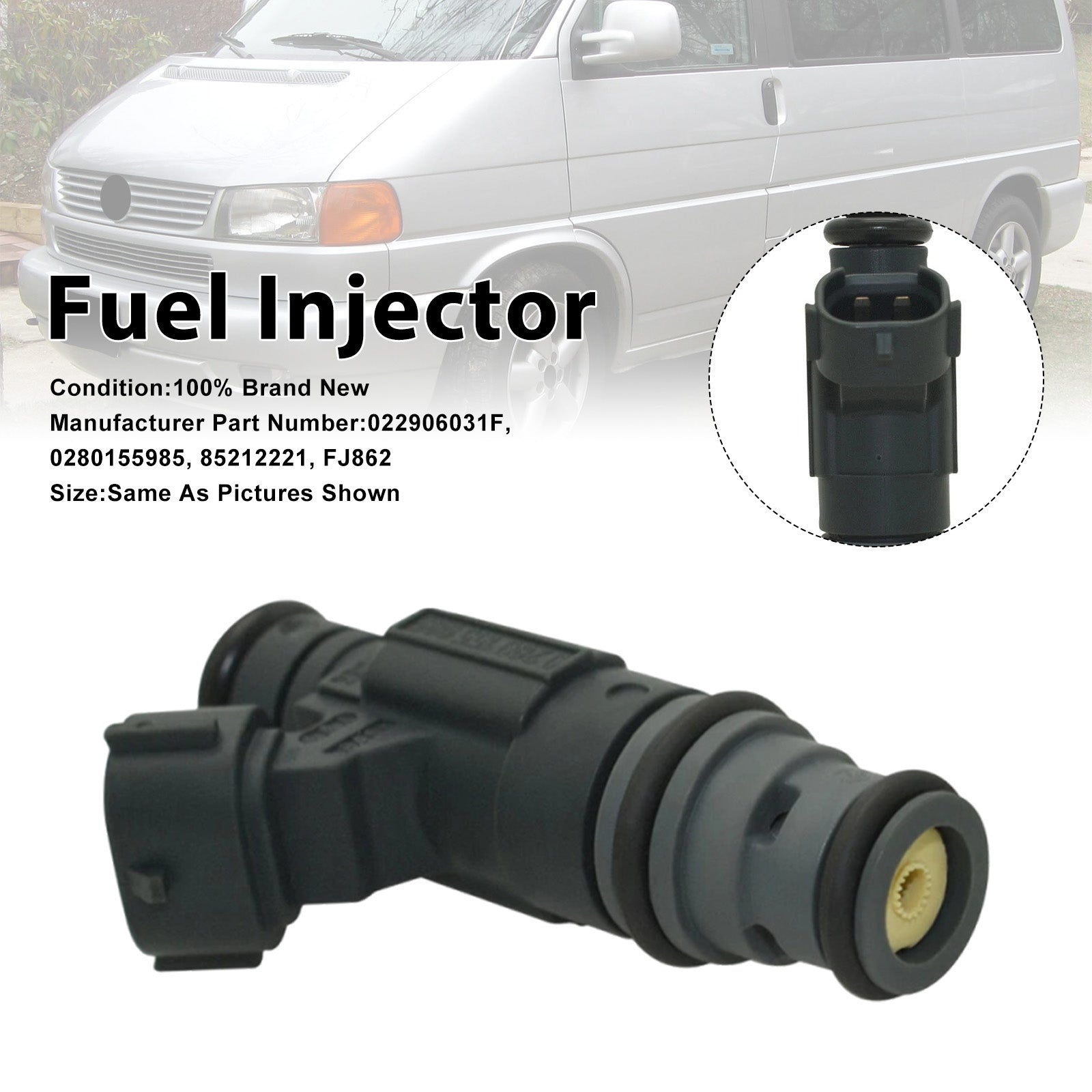 1Pcs Fuel Injector For Volkswagen Jetta 02-04 EuroVan 01-03 0280155985