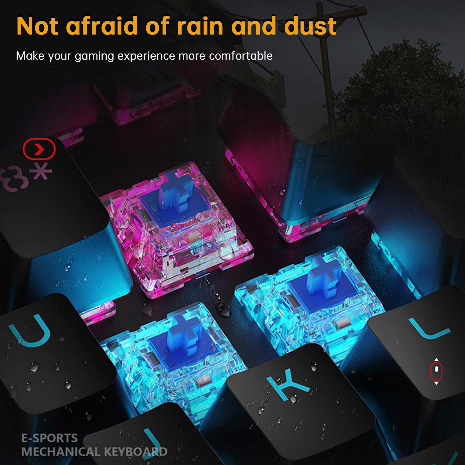 K1000 Mechanical Keyboard Wired 104key Red Switches for PC Chroma RGB Wrist Rest
