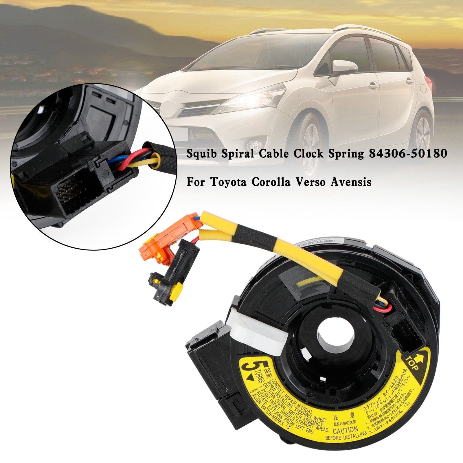 Squib Spiral Cable Clock Spring For Toyota Corolla Verso Avensis 84306-50180 Generic