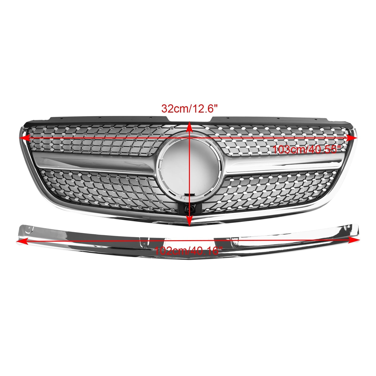 2015 2016 2017 2018 2019 Vito W447 Mercedes GT Stlye Diamond Front Bumper Grill Grille