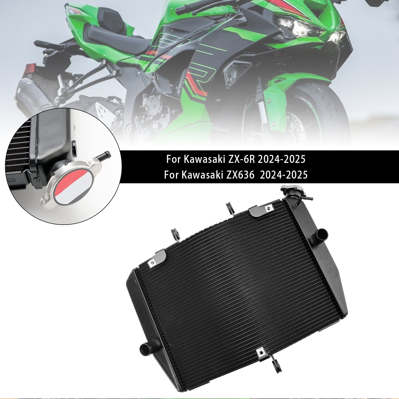 2024-2025 Kawasaki ZX-6R ZX636 Radiator Cooling Engine Cooler