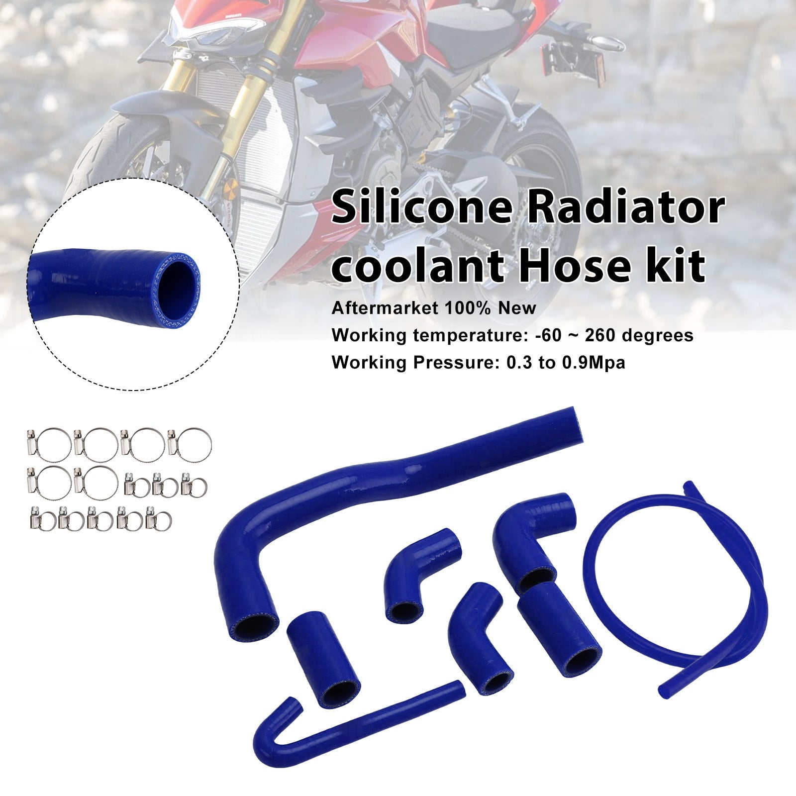 2020-2025 Ducati Streetfighter V4 V4S Silicone Radiator coolant Hose