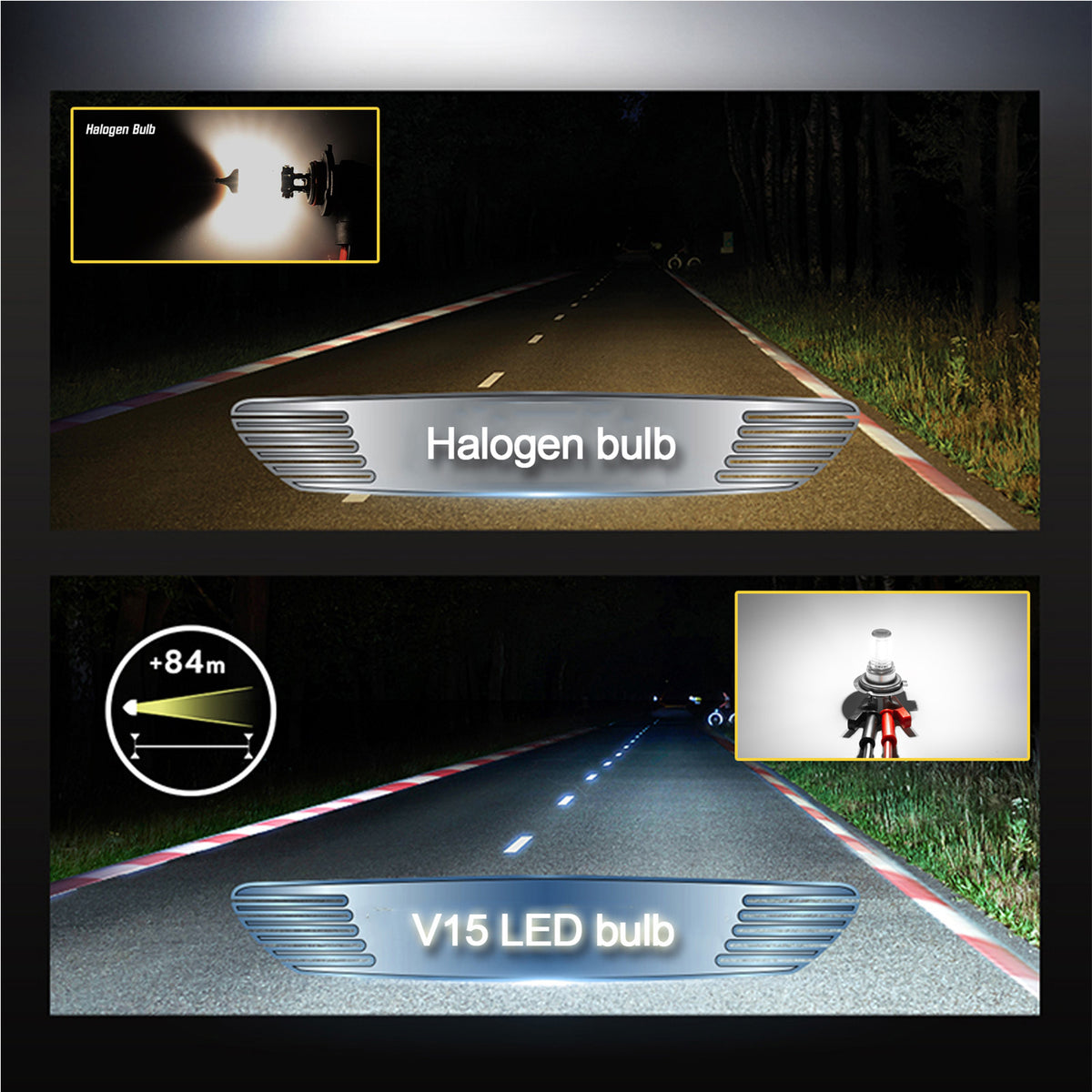 H7 LED Headlight 6000K 2000W 300000LM Low Beam bulbs High Power