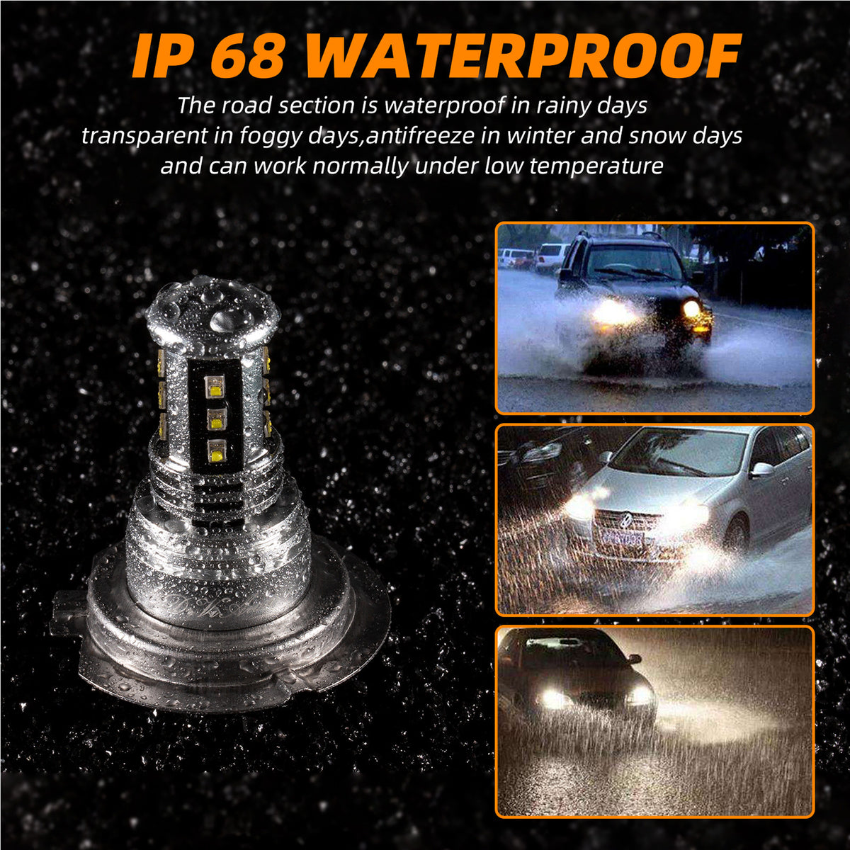 H7 LED Headlight 6000K 2000W 300000LM Low Beam bulbs High Power