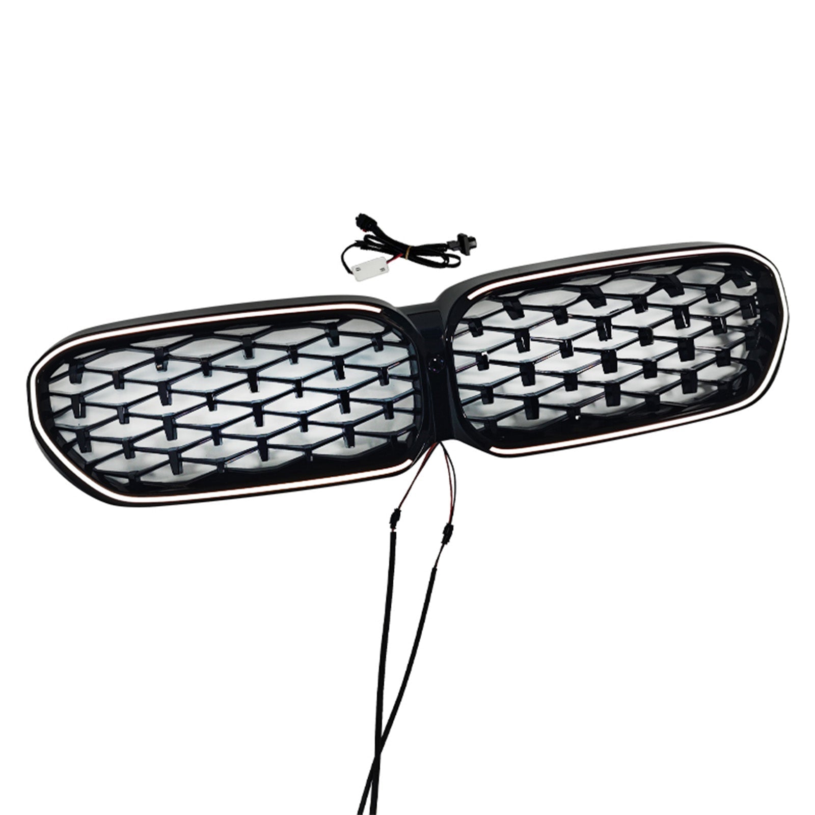 2021-2024 Fit BMW 5 Series G30 G38 Diamond Front Kidney Grill Grille Black