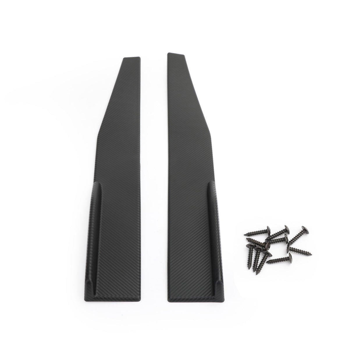 Pair 45cm Car Carbon Fiber Side Skirts Rocker Splitters Diffuser Winglet Wings