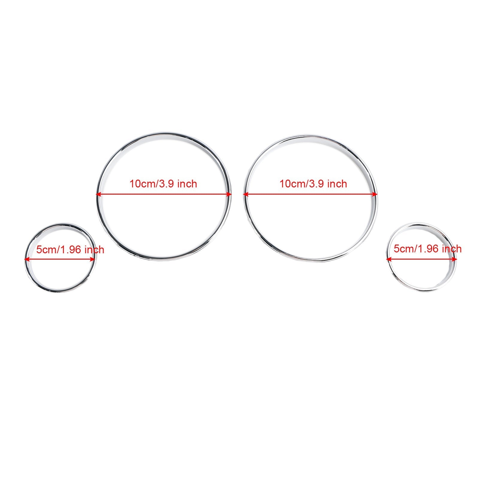 1994-2001 BMW E38 7 Series Silver Dash Trim Rings Speedometer Gauge Cluster Panel 500-125