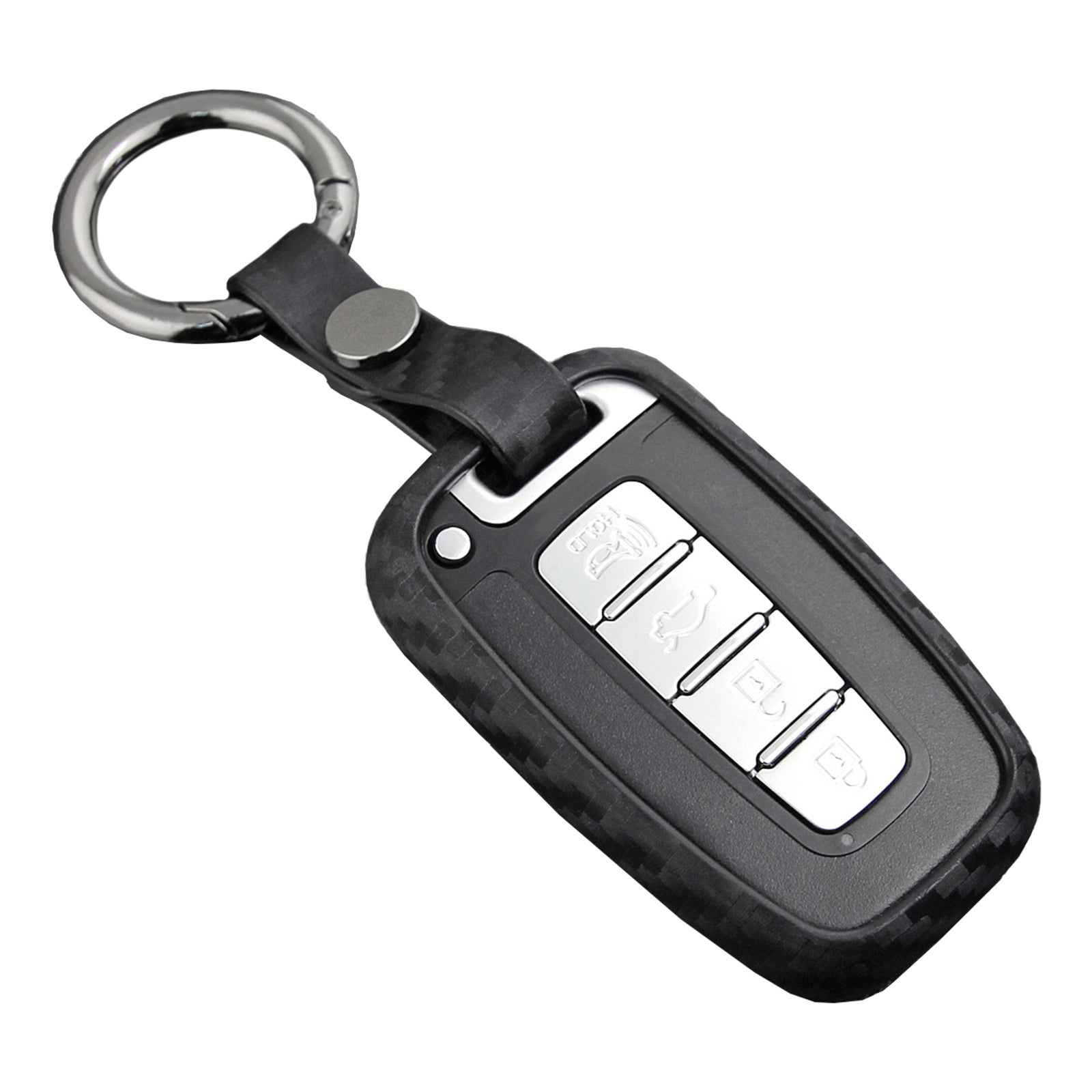 Leather Silicone Car Key Case Cover With Buckle For Hyundai Old Smart