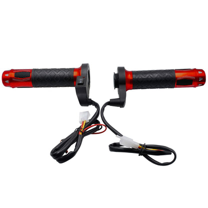 Universal 12V Heated Grips Cnc Handlebar Warm Heater 7/8" Red For Motorcycle