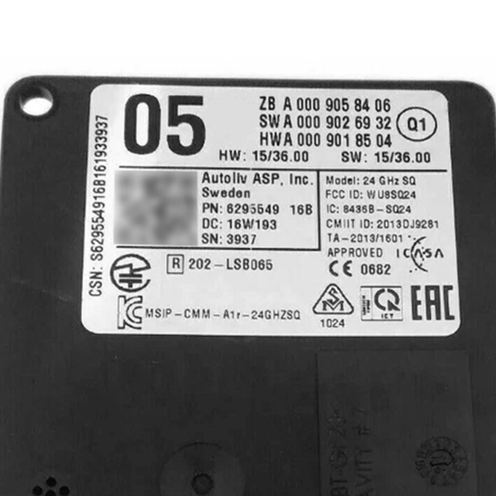 Mercedes Benz CLA W117 / X117 / C117 Front Radar Sensor Distronic Control Unit 0009058406
