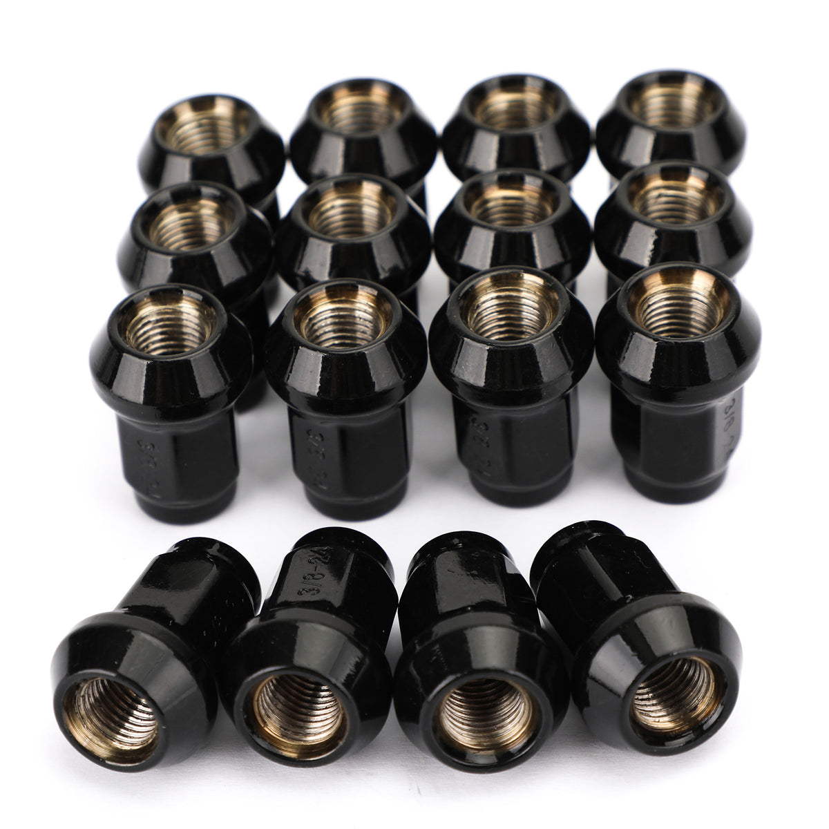 Areyourshop 16 Pack Black 3/8"-24 Tapered Lug Nuts For Polaris Ranger 700 RZR 900XP 800 570