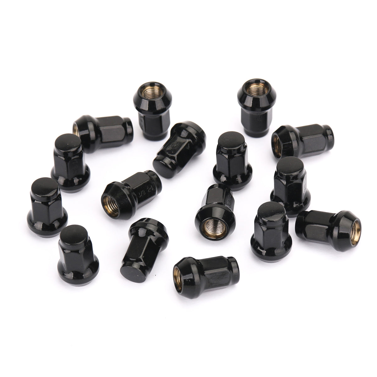 Areyourshop 16 Pack Black 3/8"-24 Tapered Lug Nuts For Polaris Ranger 700 RZR 900XP 800 570