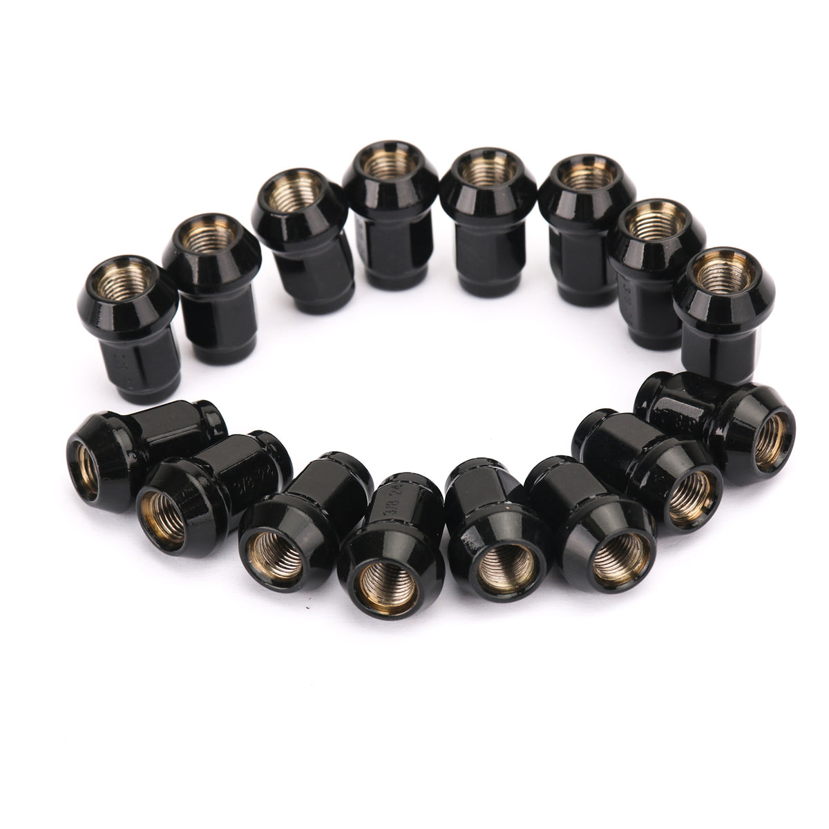 Areyourshop 16 Pack Black 3/8"-24 Tapered Lug Nuts For Polaris Ranger 700 RZR 900XP 800 570