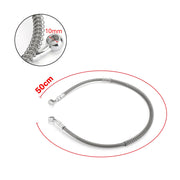 50cm/19" Motorcycle Brake Oil Hose Line Banjo Fitting Stainless Steel Swivel End