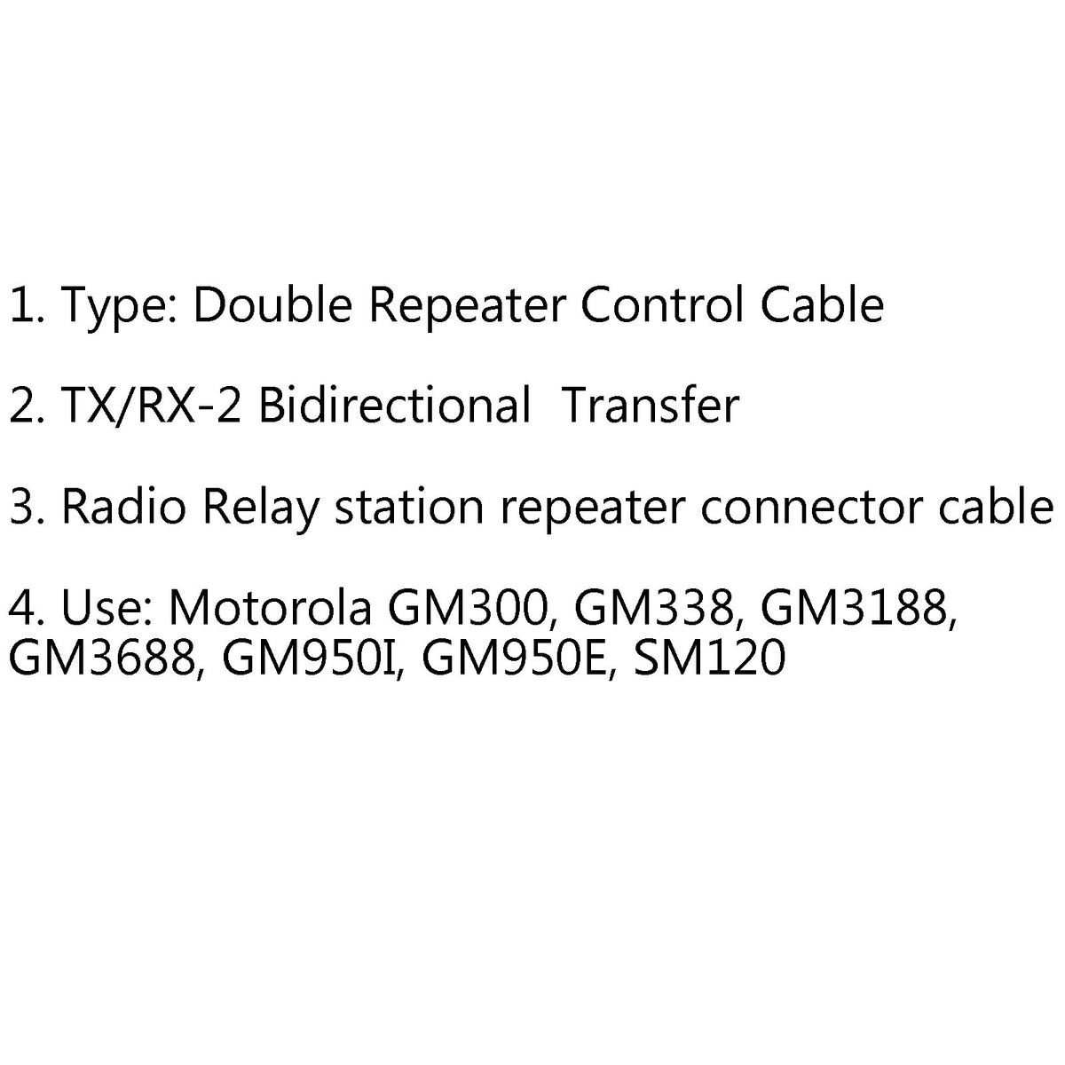 5x Double Repeater Control Cable TX/RX-2 For GM300 Radio Relay Station