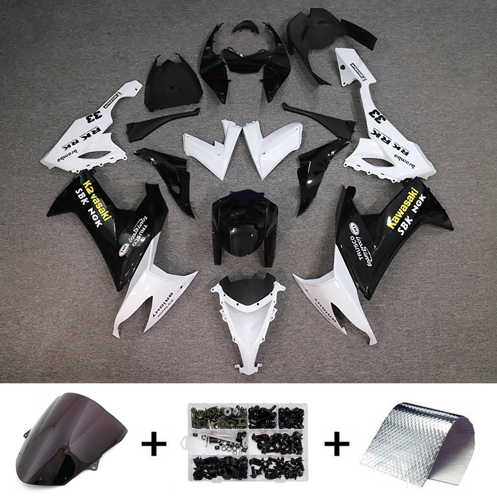 Injection Fairing Kit Bodywork Plastic ABS fit For Kawasaki ZX10R 2008-2010