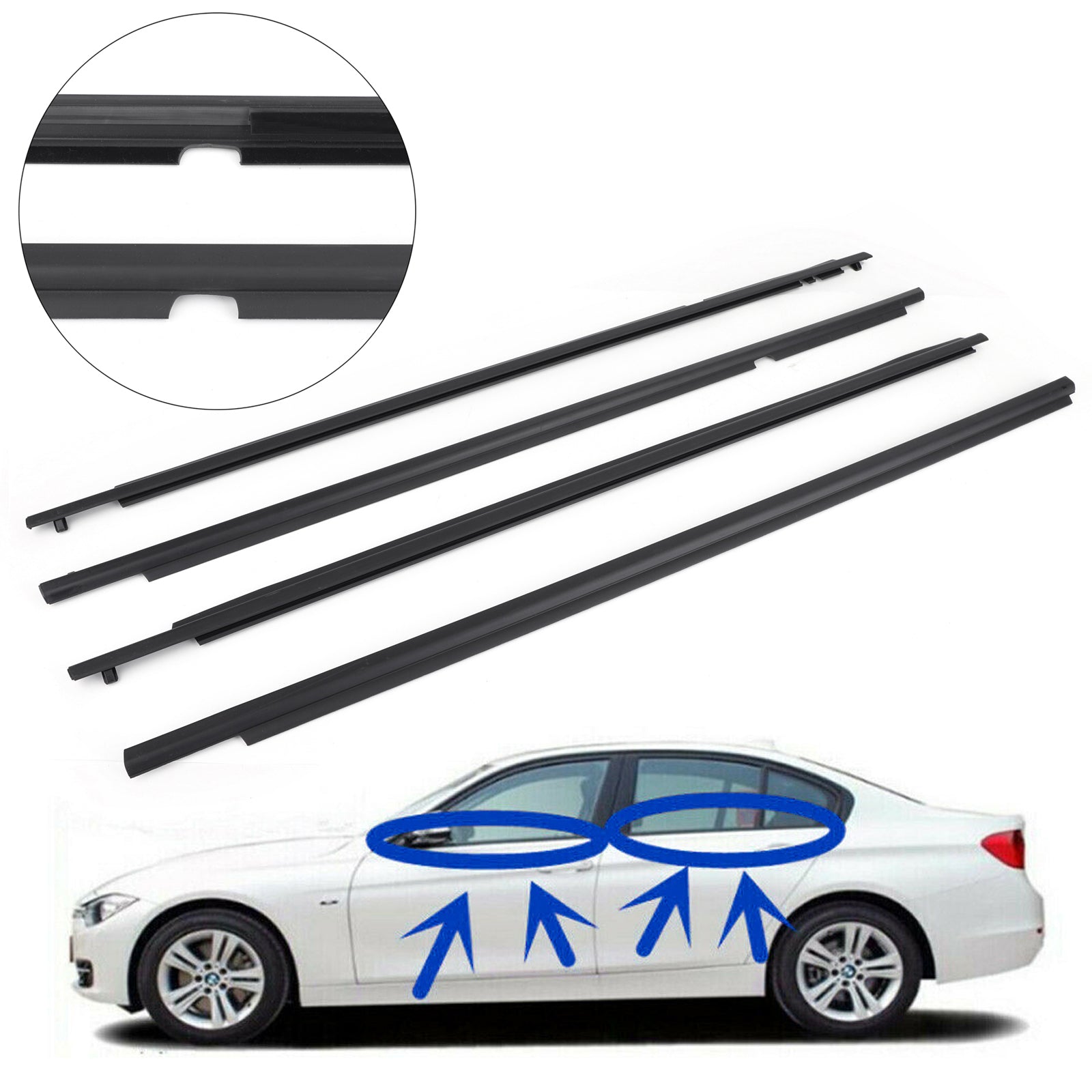 2009-2013 Toyota Corolla Door Weatherstrip Belt Seal Window Moulding Trim 75710-02170
