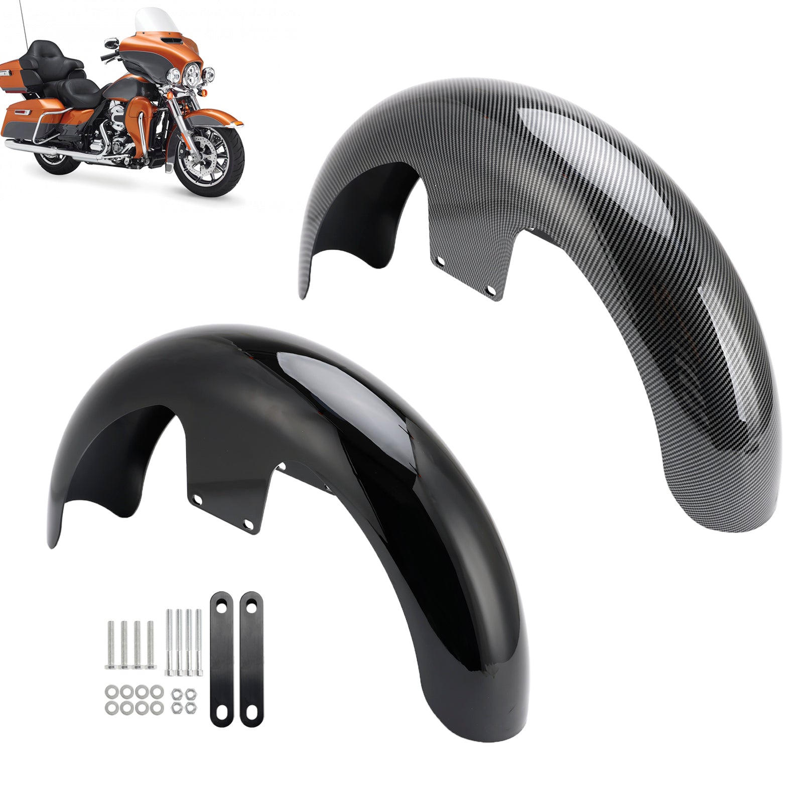 19" Wrap Front Fender ABS For Touring Electra Street Road Glide Baggers FLHT FLHR