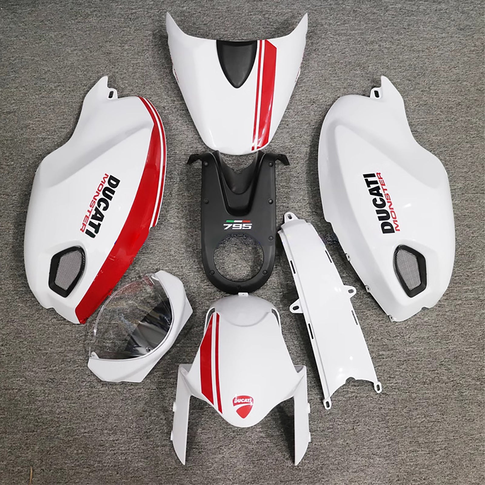 All Years Ducati Monster 696 796 1100 S EVO Injection Fairing Kit Bodywork