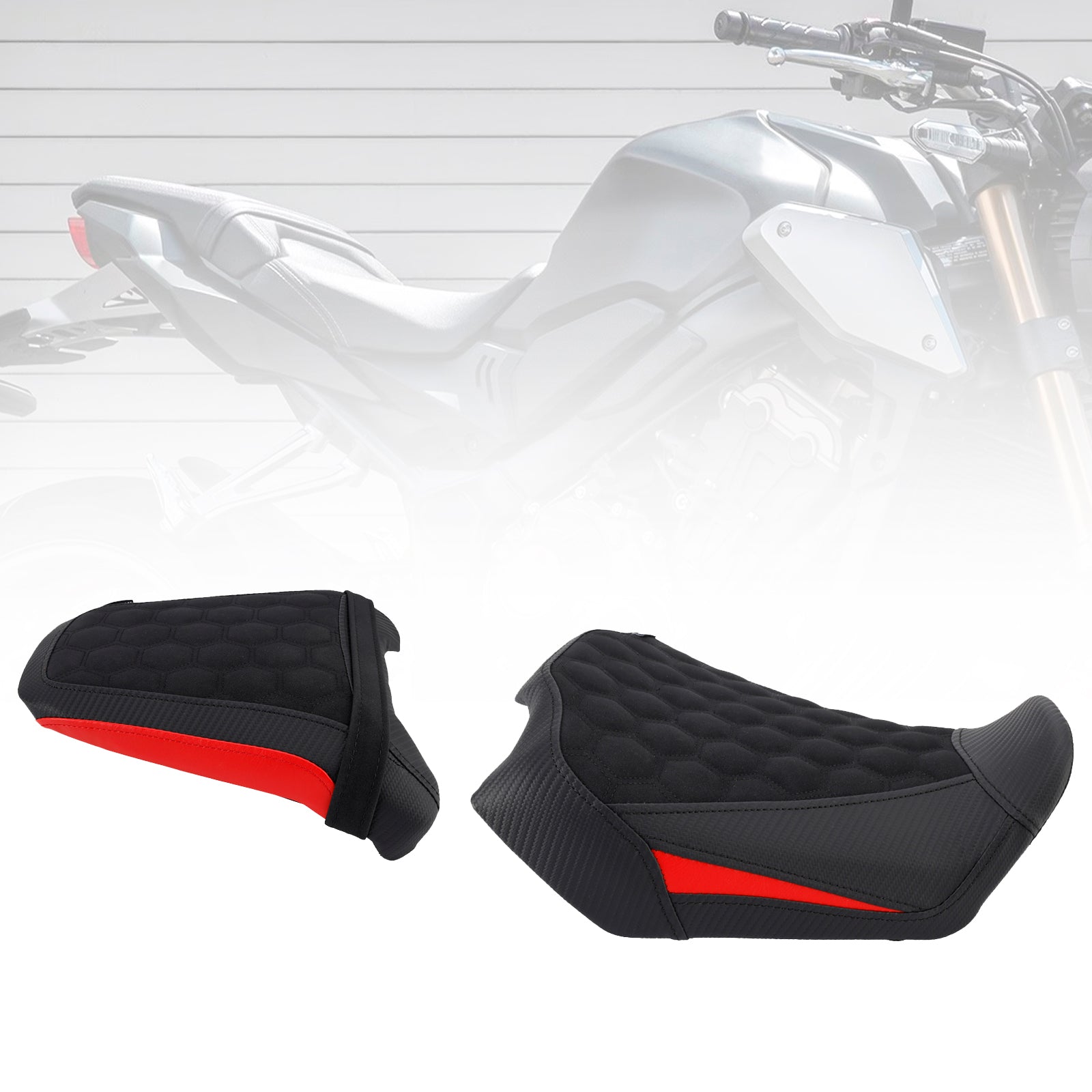 2024-2025 For Honda Cb650R Cbr650R Front&Rear Raider Passenger Cushion Kit Red1