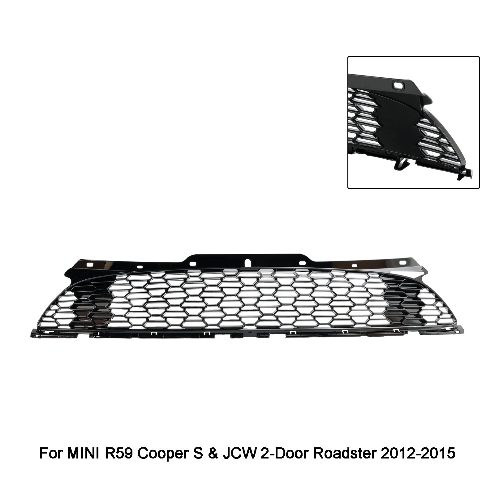 2012-2015 MINI R59 Cooper S & JCW 2-Door Roadster Gloss Black Front Bumper Grill Grille