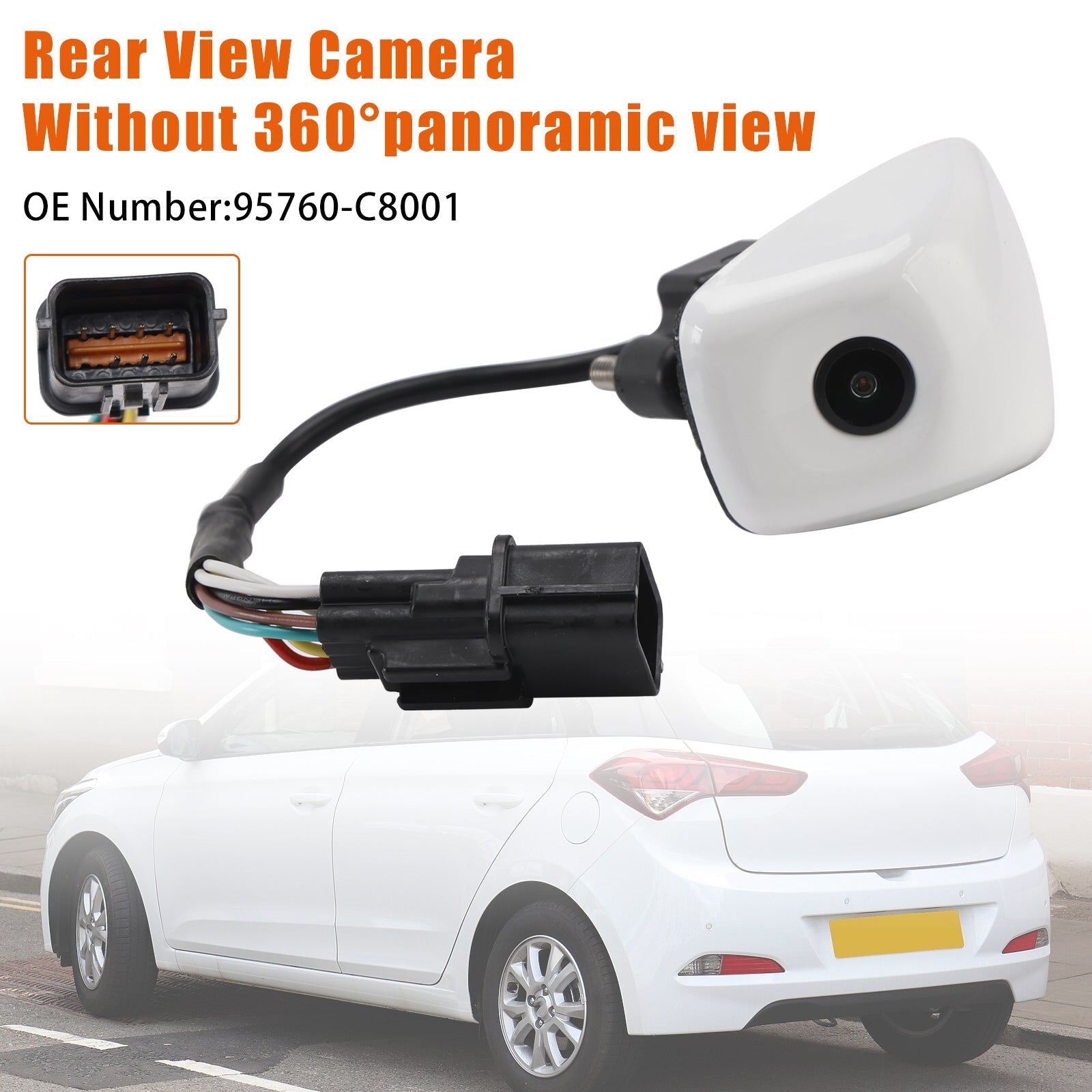 White Rear View Camera 95760-C8001 Without 360°For Hyundai i20 2018