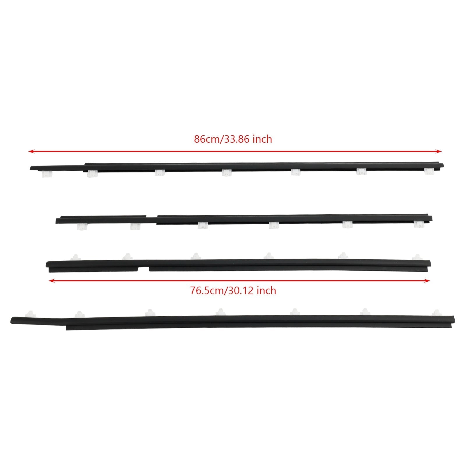 1990-1998 Toyota Land Cruiser FJ80 HDJ81 4pcs Outer Weatherstrip Door Belt Seal