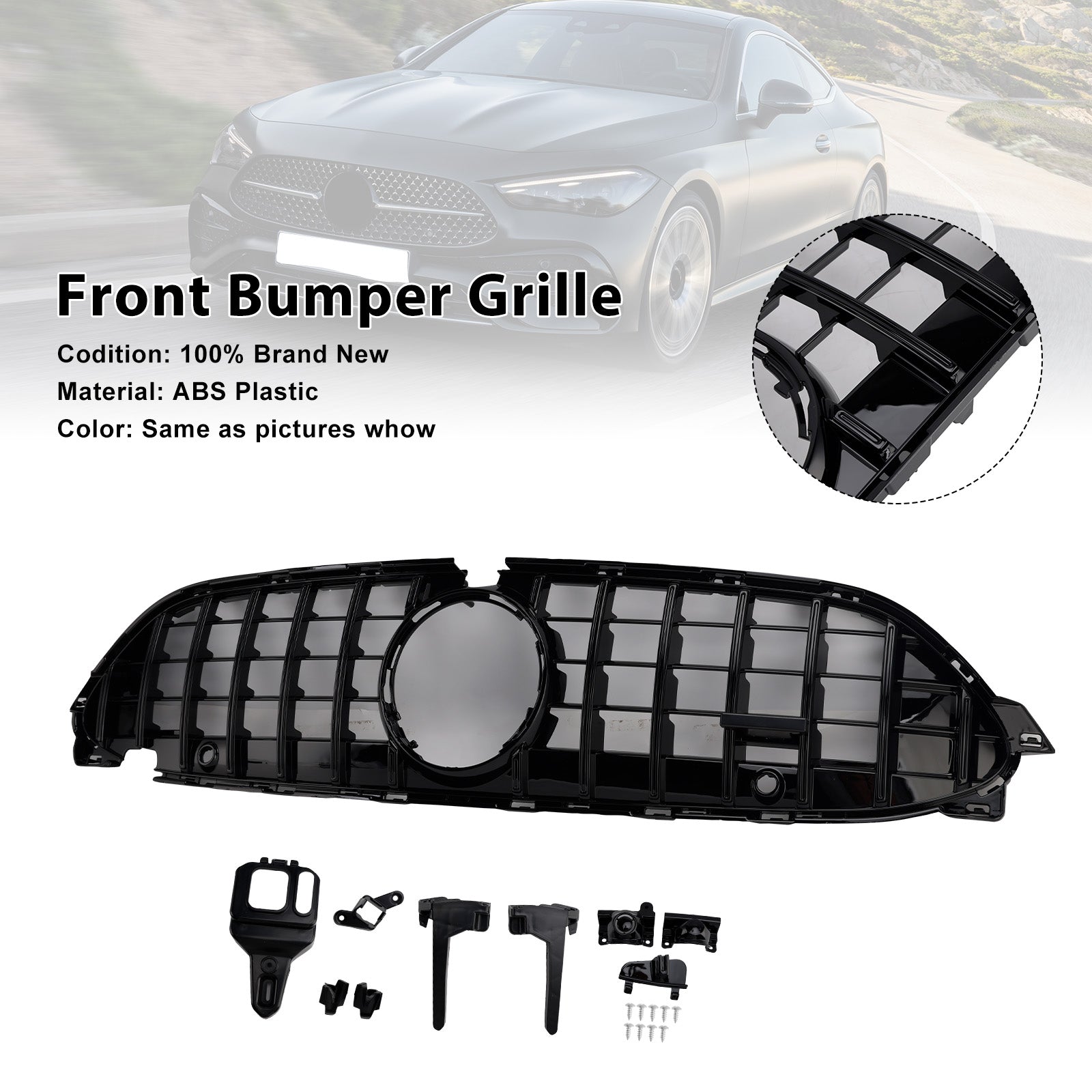 2024-2026 Mercedes-Benz CLE-Class W236 C236 Front Bumper Grille Grill Black