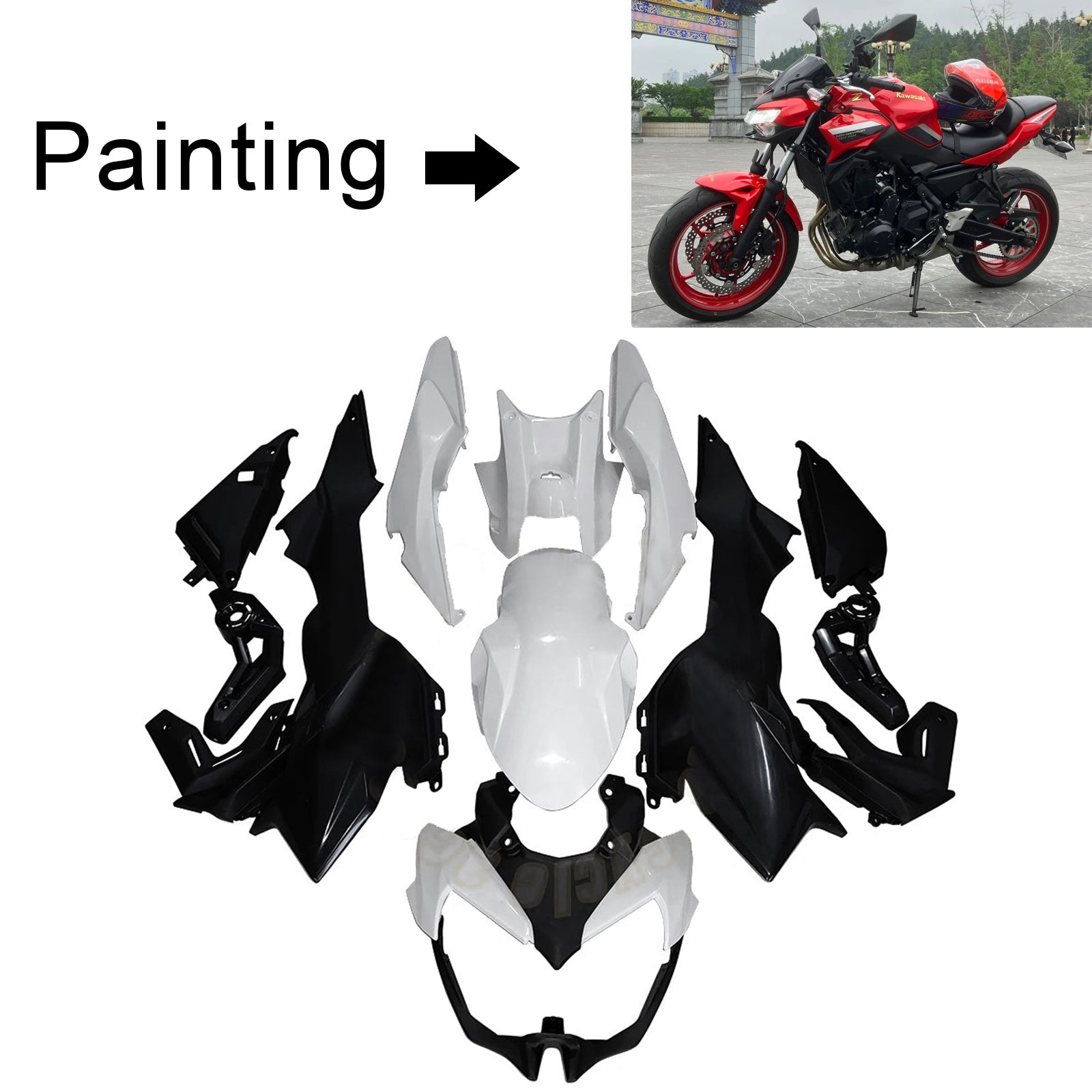 2020-2025 Kawasaki Z650 Injection Fairing Kit Bodywork Plastic ABS
