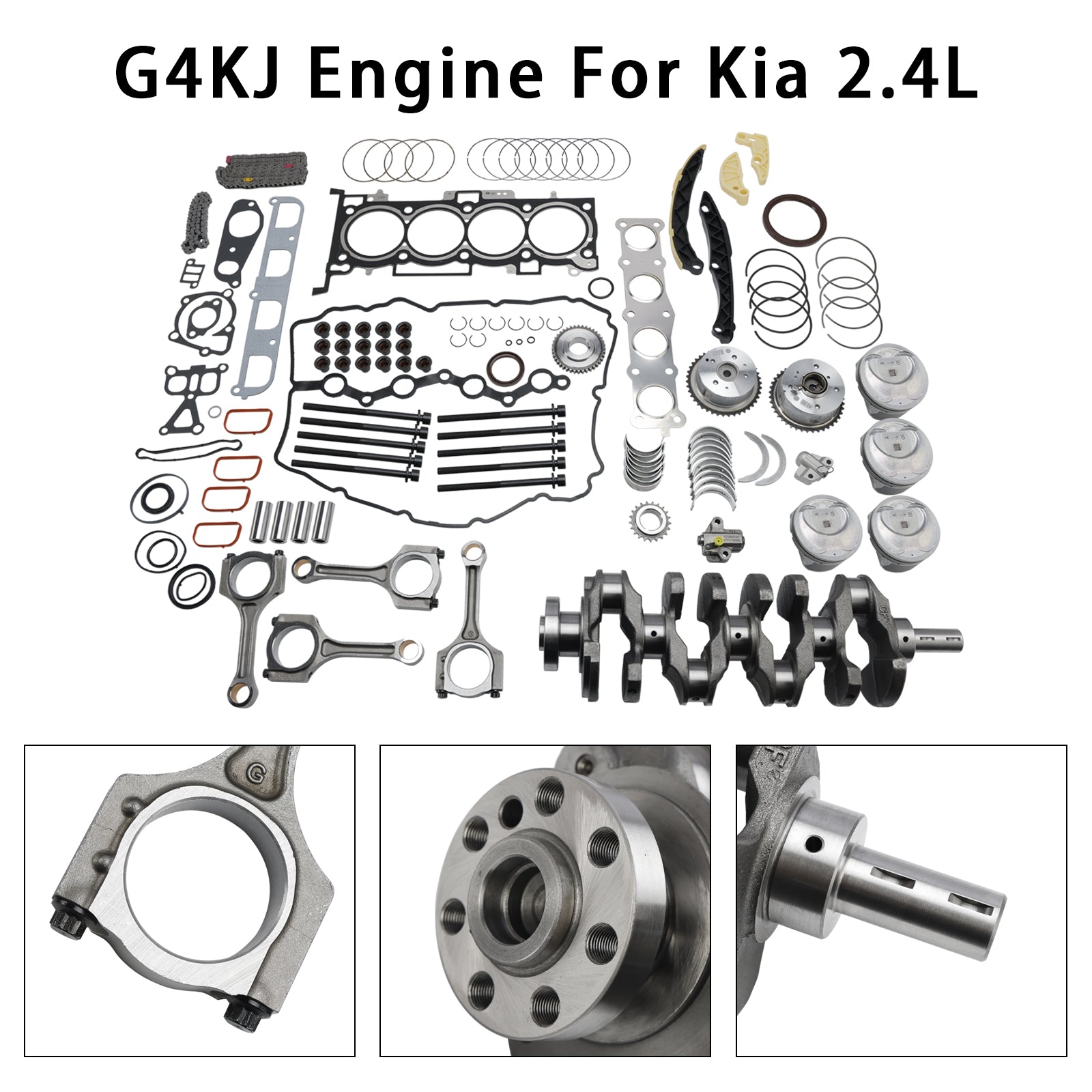 G4KJ Engine Overhaul Rebuild Kit w/Crankshaft & Rods & Timing Kit For Kia 2.4L 21020-25120 21020-25150