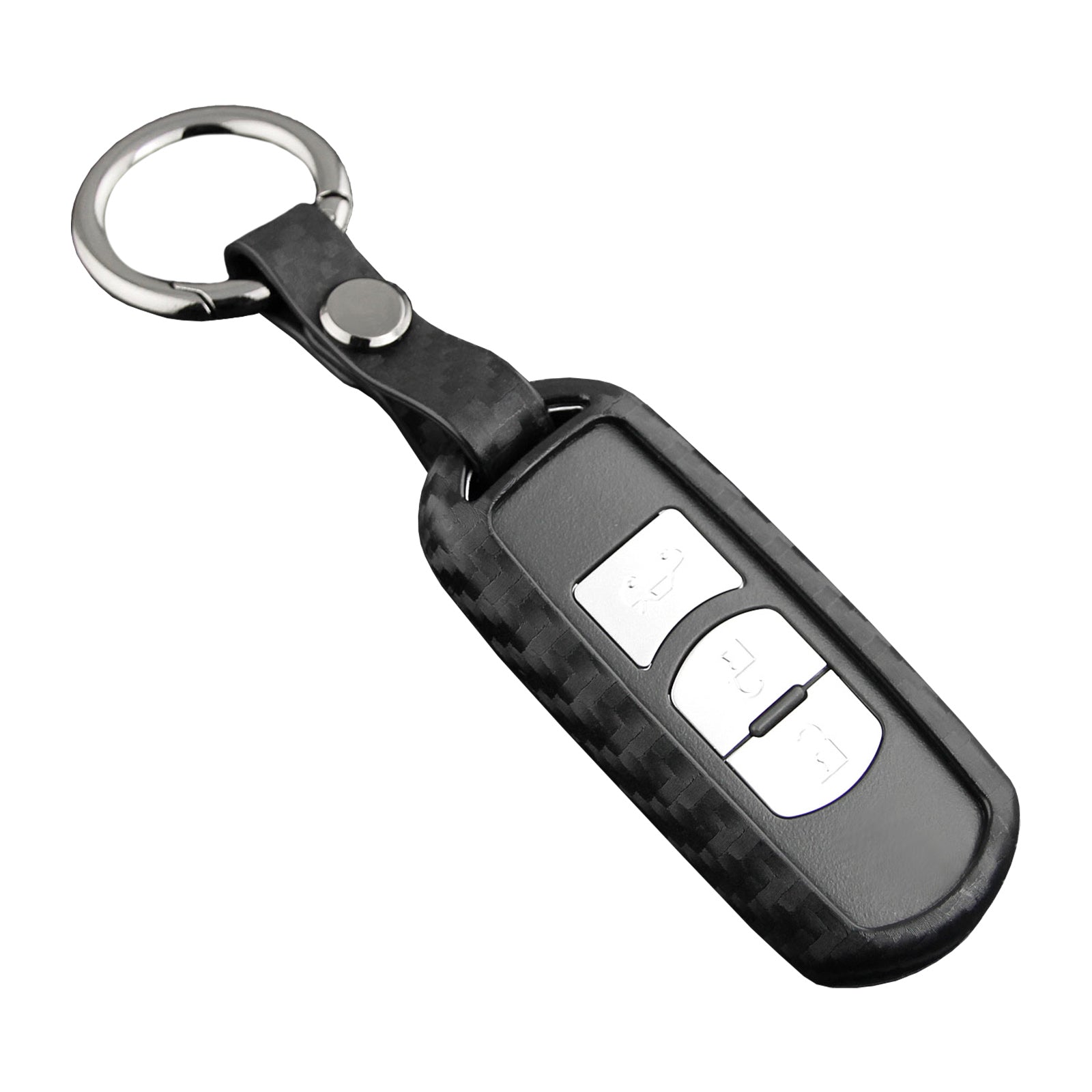 Leather Silicone Car Key Case Cover With Buckle For Mazda