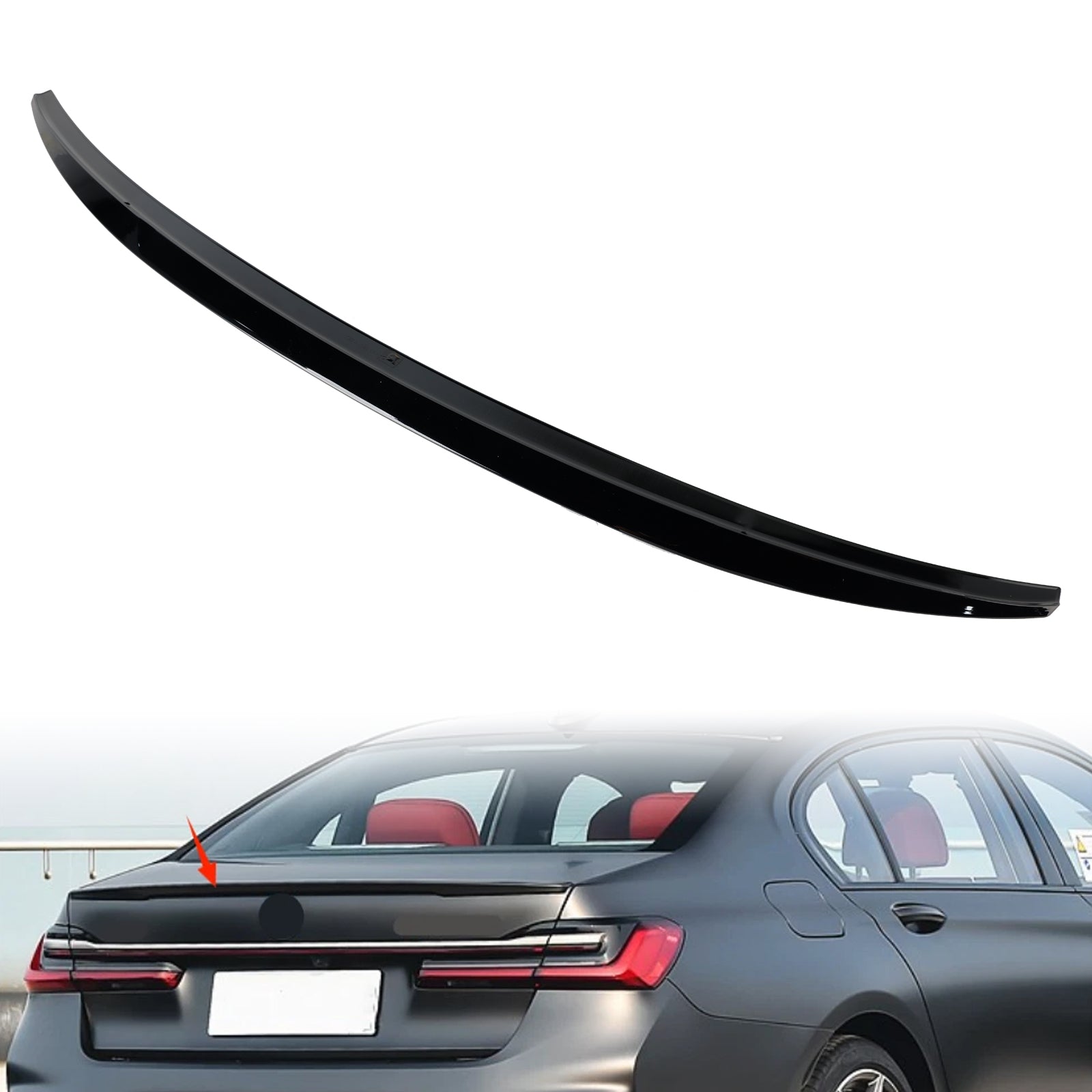 2015-2022 BMW 7 Series G11 G12 750i 740i Gloss Black Rear Boot Spoiler