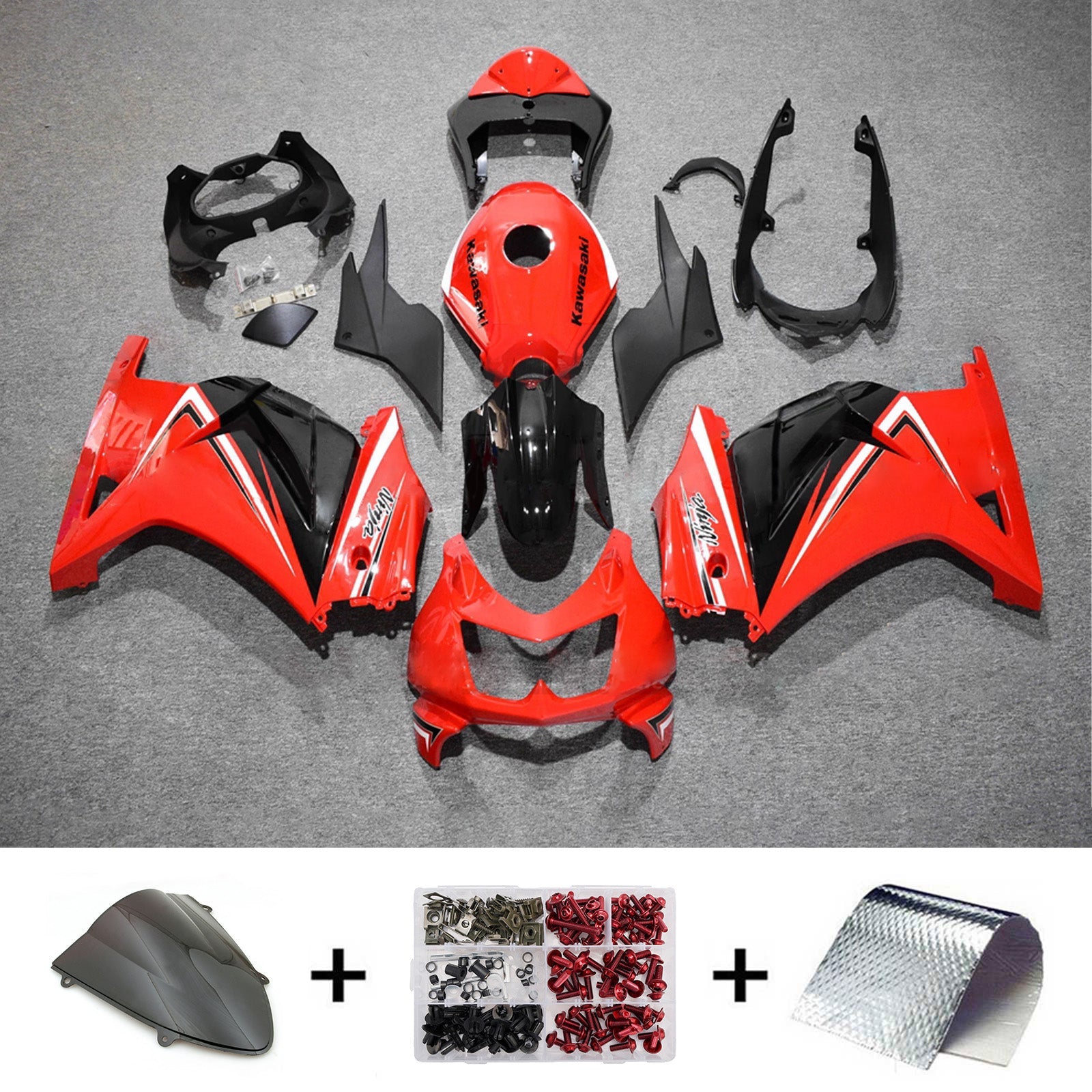 Injection Fairing Kit Bodywork Plastic ABS fit For Kawasaki EX250 Ninja250R 2008-2012