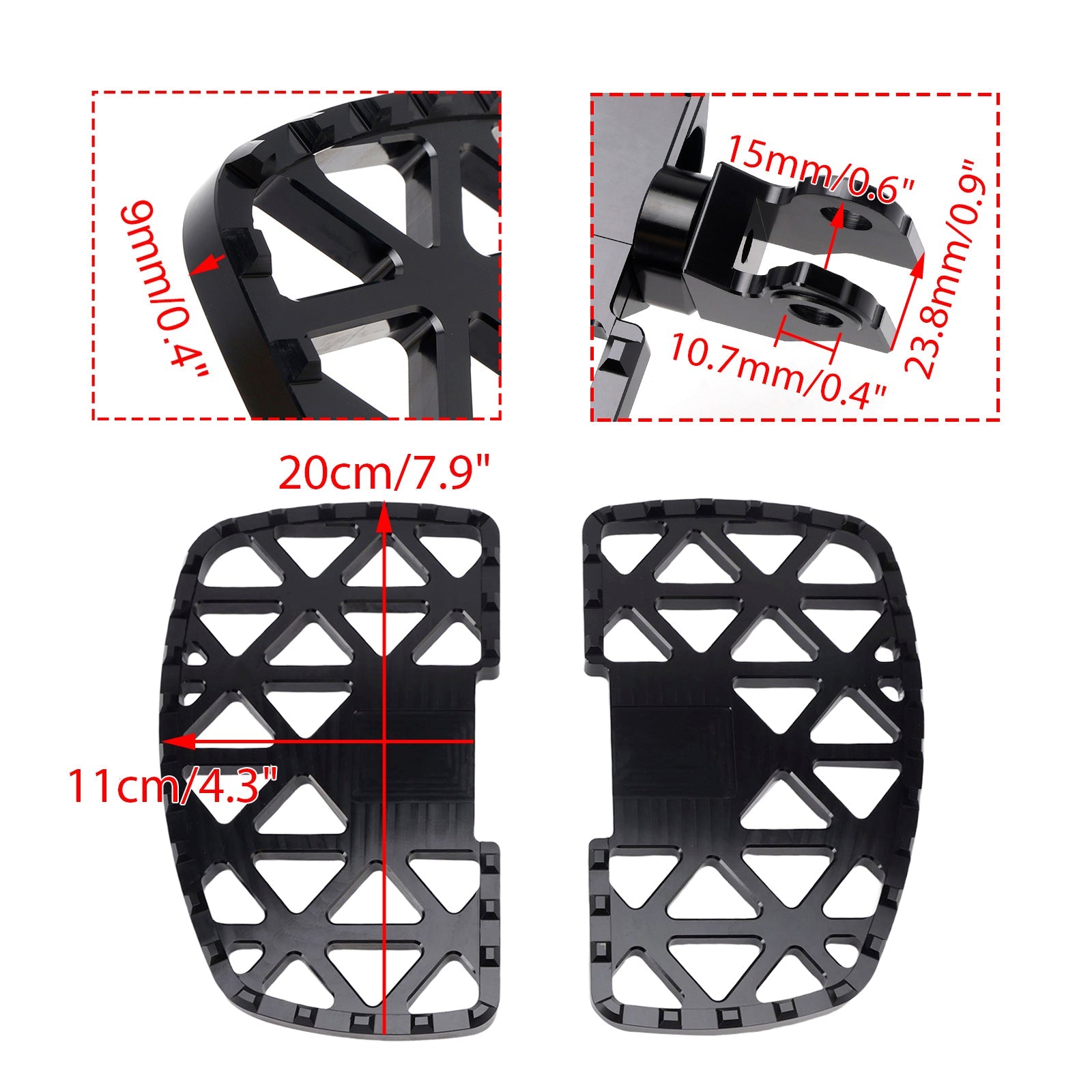 2017-2025 Honda Rebel 250 300 500 CM CMX Front Footrests Foot Pegs