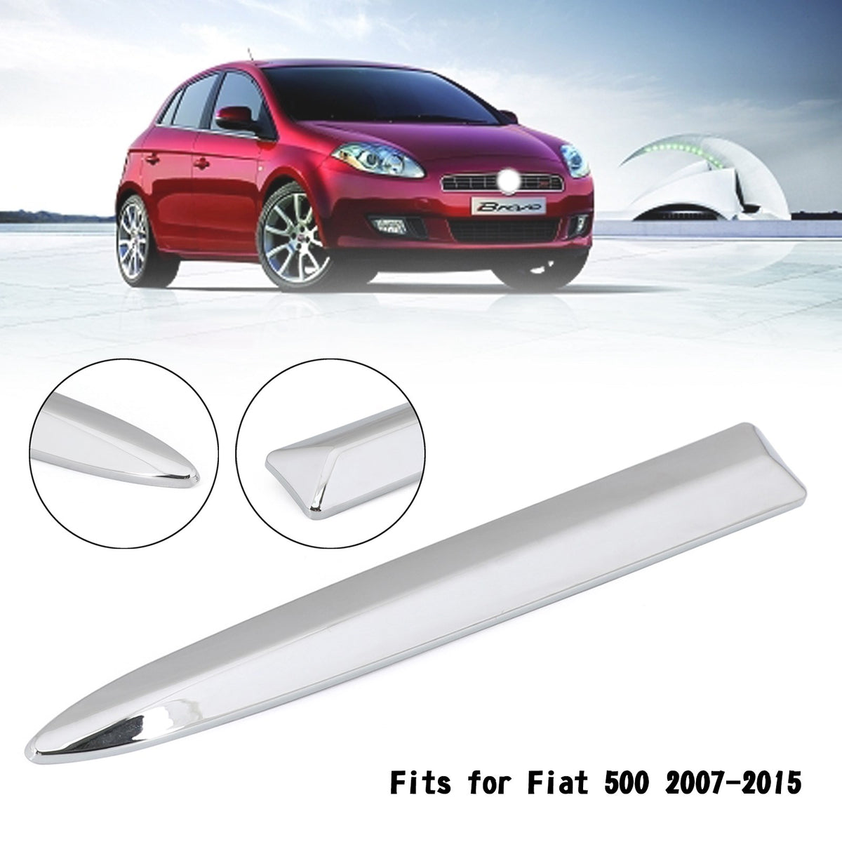 Chrome Left Front Bumper Upper Grill Moulding Trim For Fiat 500 2007-2015