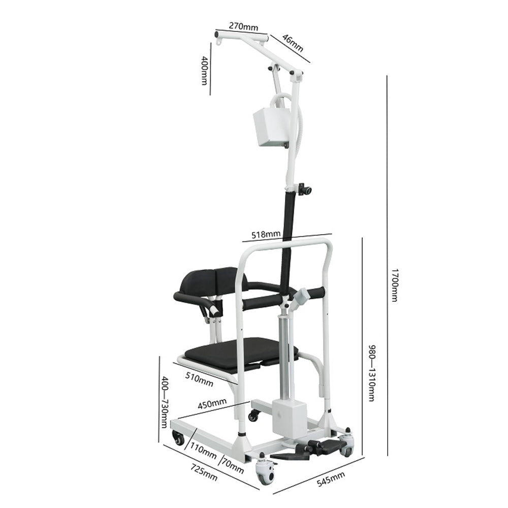 Electric Transfer Chair Patient Lift (4 in 1) for Home  180° Split Seat 330 lbs Load-Bearing for Elderly Disabled Handicapped  Full Body Sling Portable