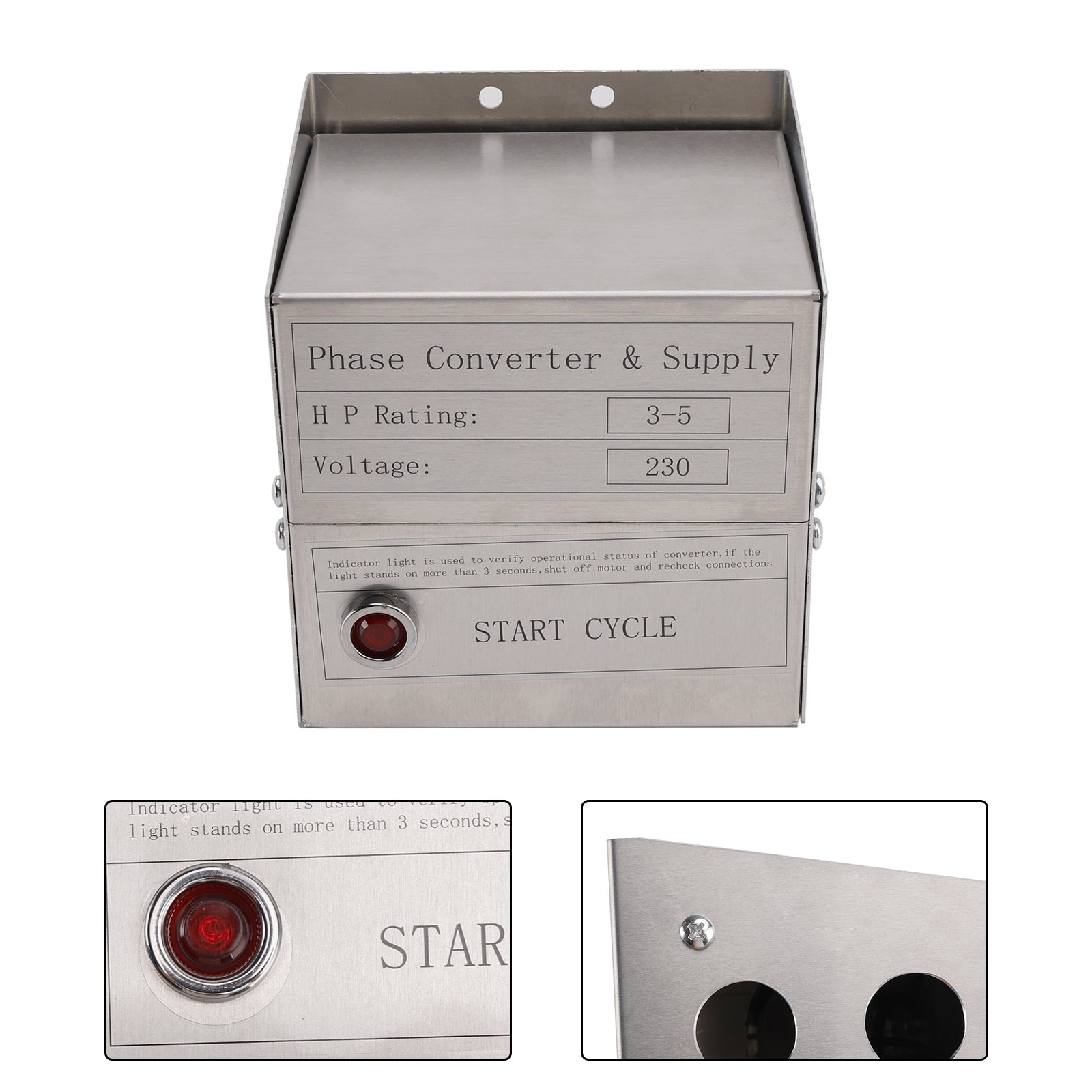SCM03 Static Phase Converter HD 3-5 Hp For Mill Drill Lathe Saw