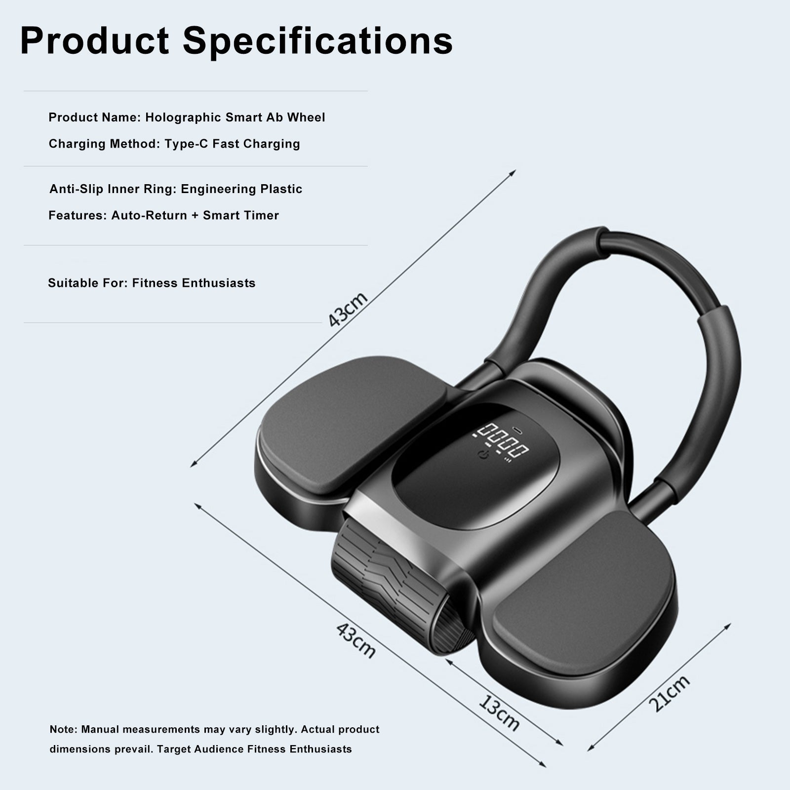 Upgraded Ab Roller with Elbow Support Auto Rebound & LCD Display – Includes Knee Pads Perfect for Home Workouts Black Timer & Core Trainer