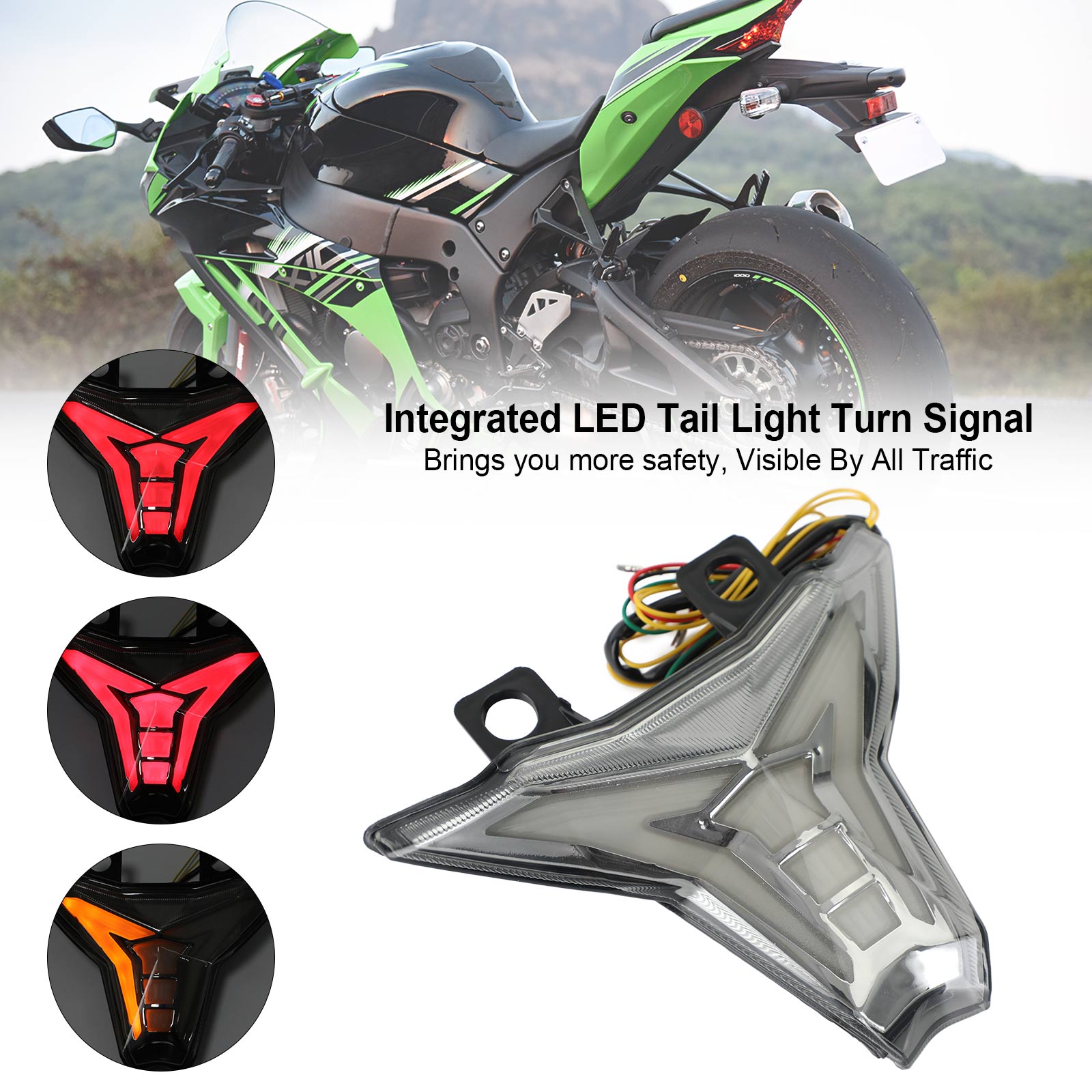 2018-2022 Kawasaki Ninja 400 / Z400 Integrated Tail Light Turn Signal Generic