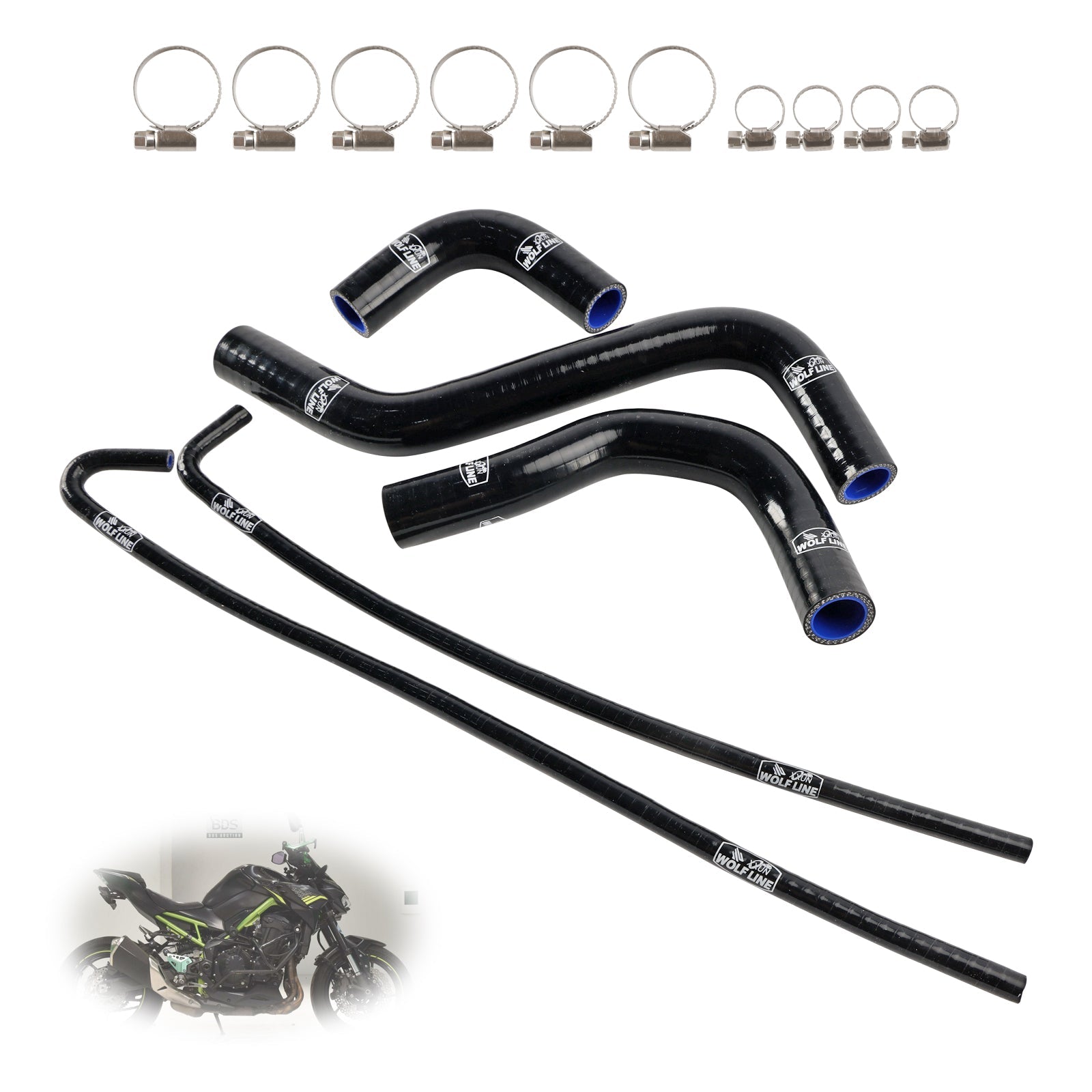 2017-2026 Kawasaki Z900 Silicone Radiator coolant Hose kit