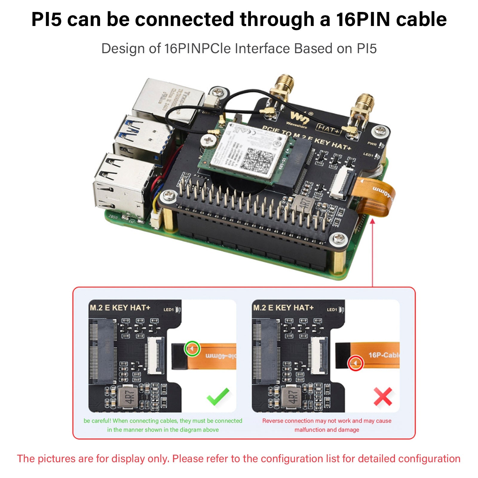 Raspberry Pi 5 PCIe to M.2 E Key Expansion Board For NGFF Wireless Network Card