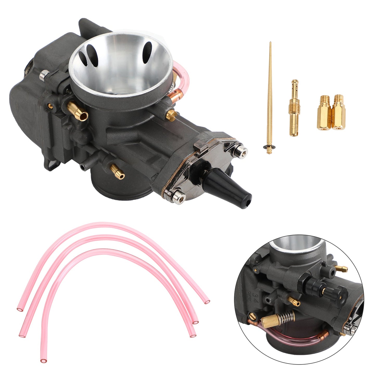 PWK 34mm Carburetor Carb Universal For Keihin Mikuni Dellorto Koso con Power Jet Generic