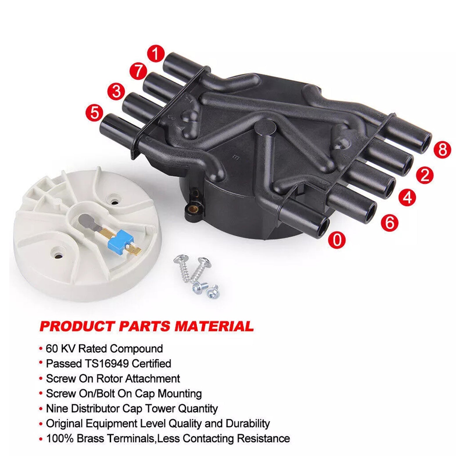 Distributor Cap and Rotor Kit 10452459 For Chevy K1500 GMC 5.7L Vortec