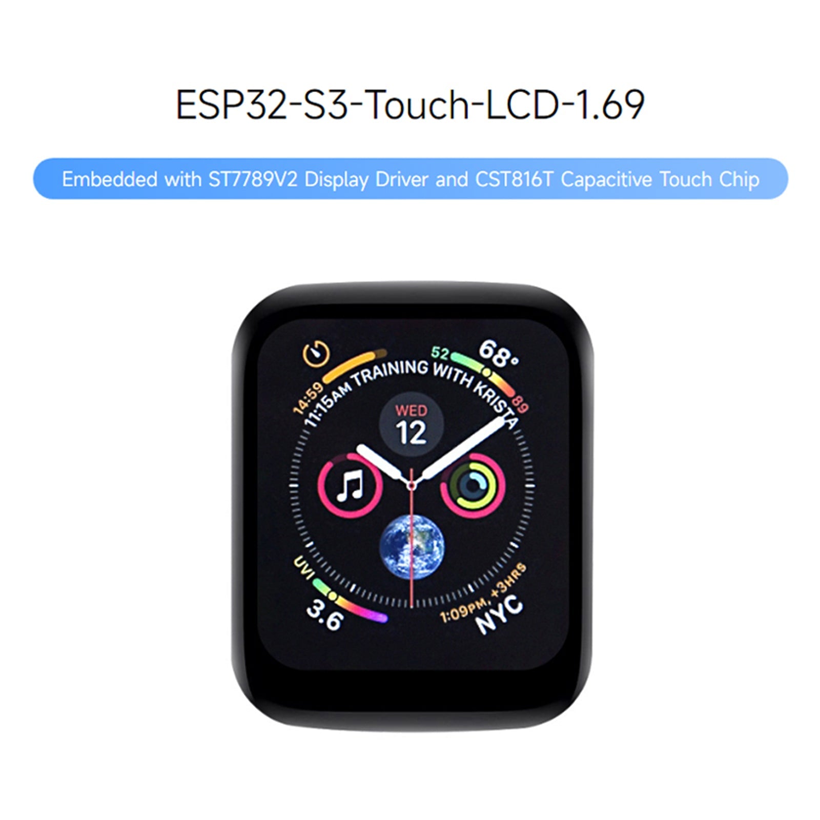 ESP32-S3 1.69inch Touch Screen Development Board 240MHz Processor WIFI Bluetooth
